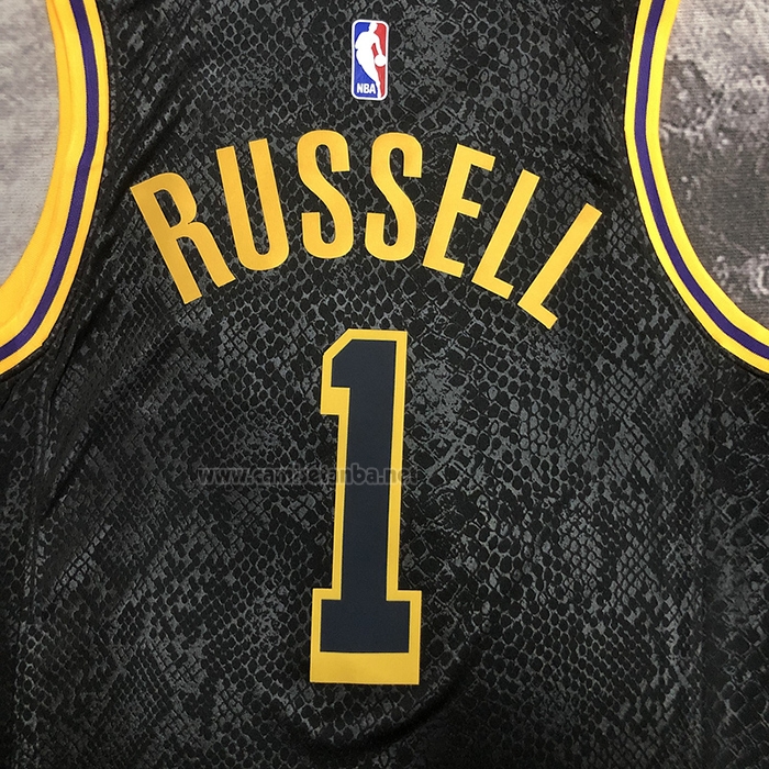 Camiseta Los Angeles Lakers D'Angelo Russell #1 Mamba 2021-22 Negro